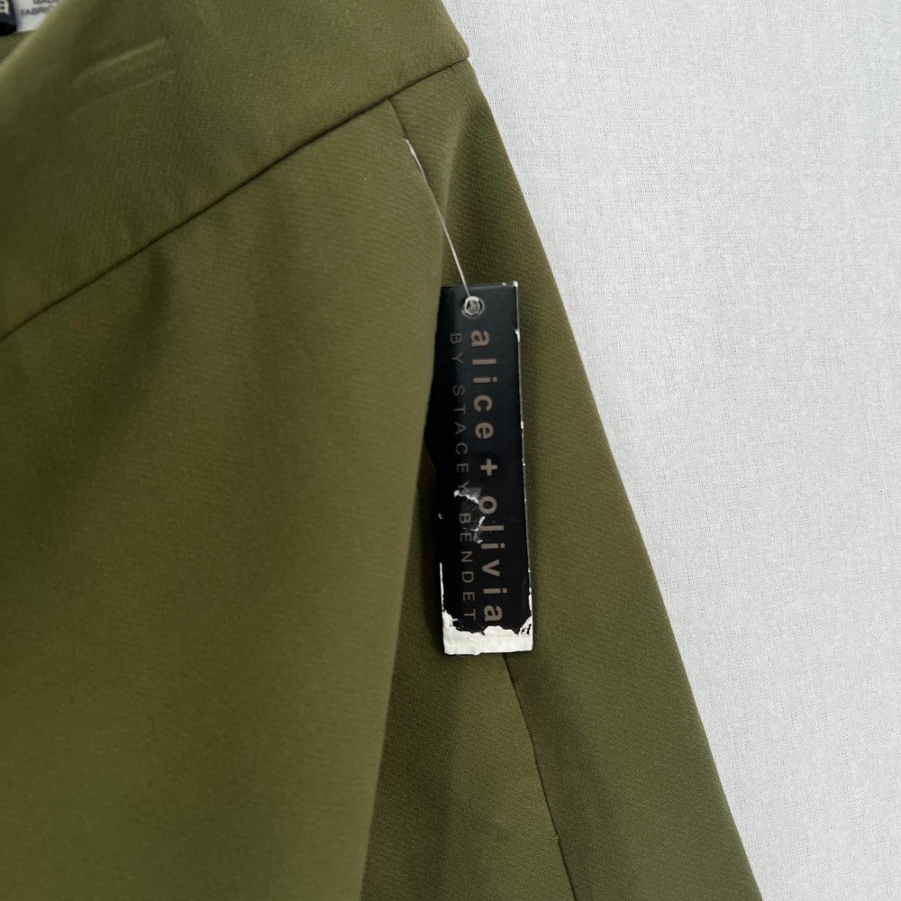 ALICE + OLIVIA Shorts Womens 6 Olive Green Cady High Waist Clean Short NWT - Picture 9 of 16